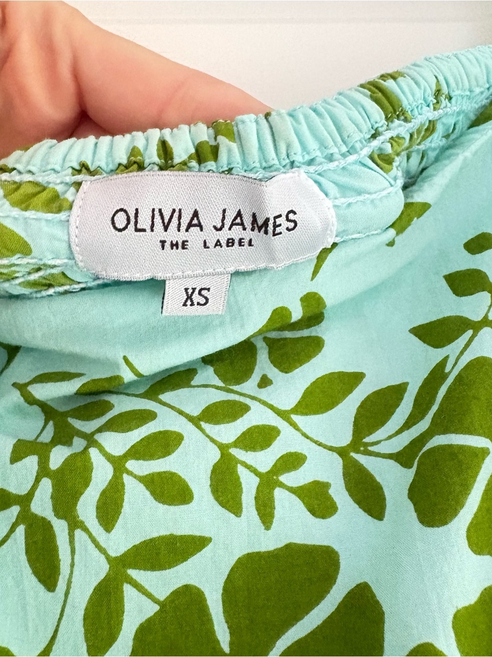 Olivia James The Label Brooke Dress – XS – Cottage Vine Blue & Green – Like New - Picture 8 of 11
